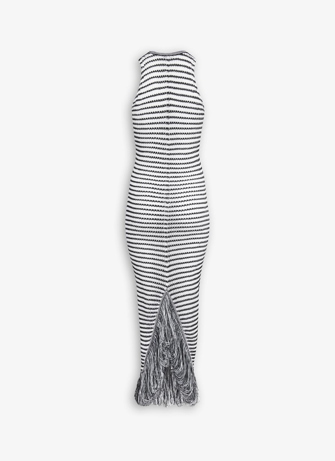 ABITO ALL'UNCINETTO CON FRANGE BODY CONSCIOUS  ALAÏA ABITO ALL'UNCINETTO CON FRANGE BODY CONSCIOUS  BIANCO/NERO